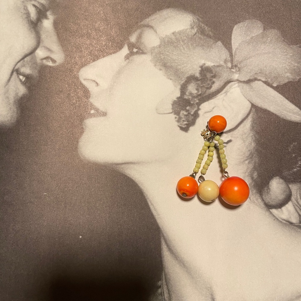 Vintage Dangle Clip On Earrings
